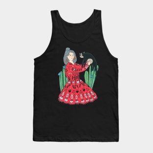 Girl, Cat and Cactuses Tank Top